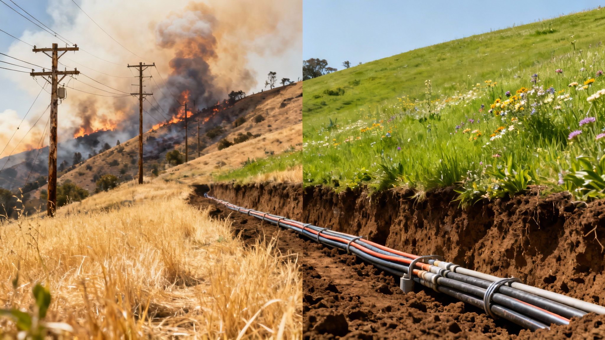Why California Is Burying More Utility Lines A Wildfire Prevention Trend | Coastal Pipeline Inc